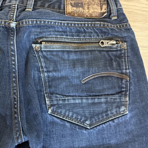 G-STAR RAW ATTACC Straight Jeans Mens 38x30 Dark Wash Button fly - Picture 9 of 11